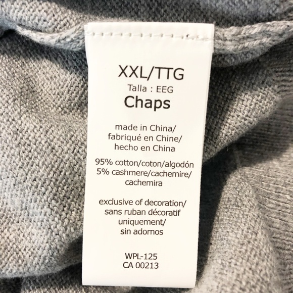 Ralph Lauren Chaps Mens XXL V Neck Sweater Gray - Picture 6 of 7